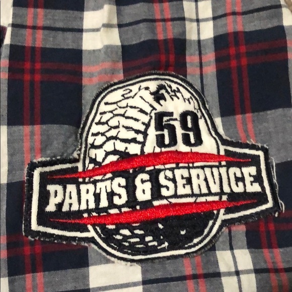Smoke Rise blue white & red plaid button down - Picture 4 of 7